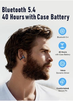 ZIPFORCE ZIPFORCE Open Ear Ring True Open Ear Headphones, Lightweight Comfort Open Ear Clip Wireless Earbuds, Bluetooth 5.4 OWS Earphones Fit Sports Running, IPX5 Waterproof TWS, Workout Black  - Image 2