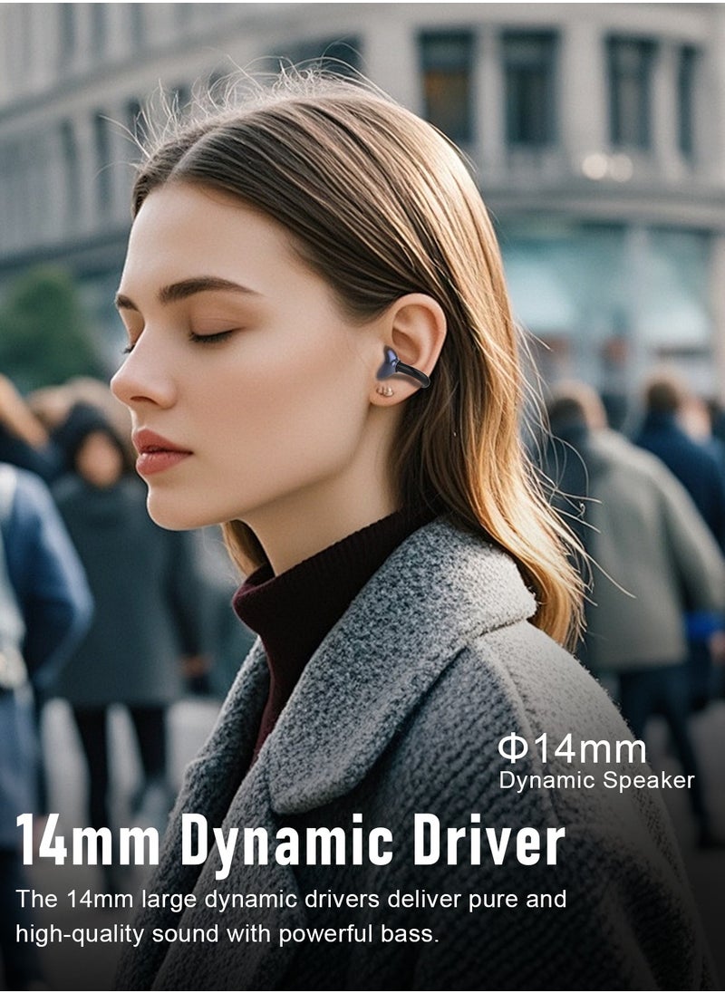ZIPFORCE - ZIPFORCE Open Ear Ring True Open Ear Headphones, Lightweight Comfort Open Ear Clip Wireless Earbuds, Bluetooth 5.4 OWS Earphones Fit Sports Running, IPX5 Waterproof TWS, Workout Black - Image 1