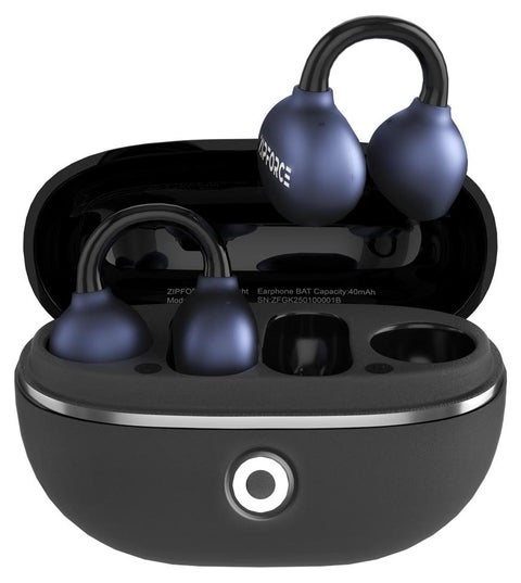 ZIPFORCE Open Ear Ring True Open Ear Headphones, Lightweight Comfort Open Ear Clip Wireless Earbuds, Bluetooth 5.4 OWS Earphones Fit Sports Running, IPX4 Waterproof TWS, Workout Black