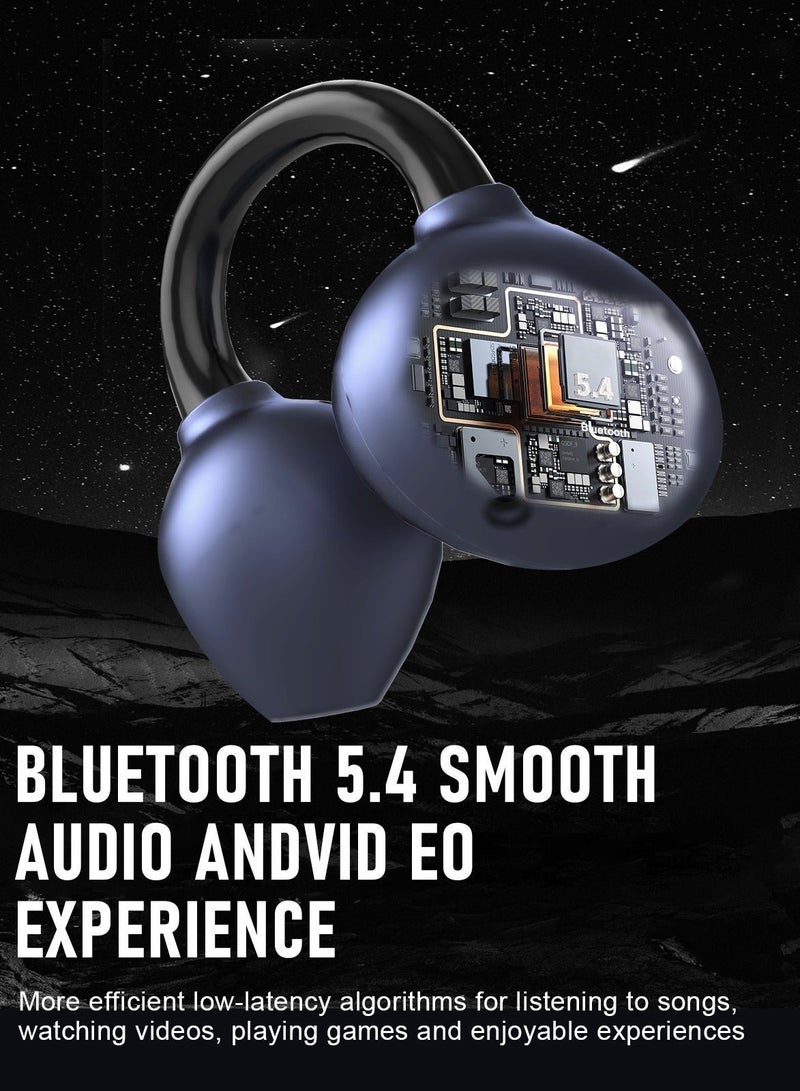ZIPFORCE Open Ear Ring True Open Ear Headphones, Lightweight Comfort Open Ear Clip Wireless Earbuds, Bluetooth 5.4 OWS Earphones Fit Sports Running, IPX4 Waterproof TWS, Workout Black - Image 3