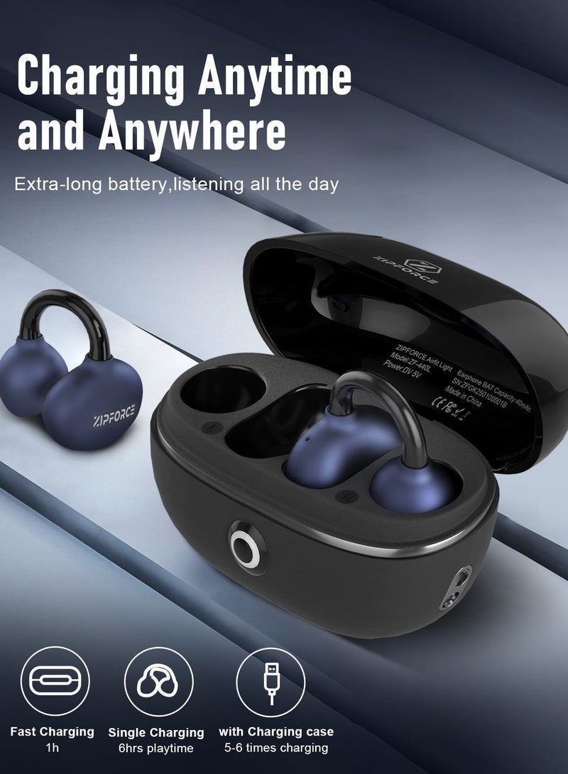 ZIPFORCE Open Ear Ring True Open Ear Headphones, Lightweight Comfort Open Ear Clip Wireless Earbuds, Bluetooth 5.4 OWS Earphones Fit Sports Running, IPX4 Waterproof TWS, Workout Black - Image 5