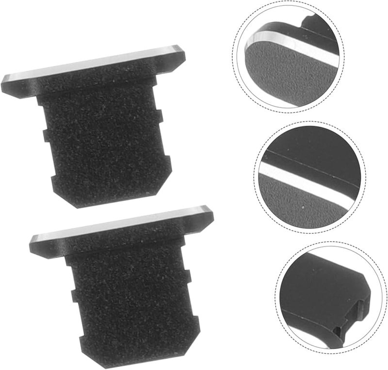 Mikikit 2pcs Black Alloy Dust Plugs for Charging USB Port Protector 1x0 7cm - Image 5