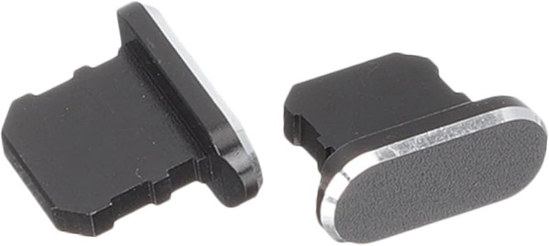 Mikikit 2pcs Black Alloy Dust Plugs for Charging USB Port Protector 1x0 7cm - Image 2