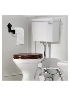SYOSI Bathroom Wall-mounted Tissue Holder, Paper Towel Rack Suction Cup Toilet Paper Holder, ABS Paper Roll Holder Tissue Organizer for Home (Black)  - Image 2