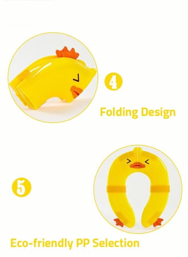 Foldable Portable Travel Potty Training Seat and 10 PCS Extra Large Toilet Seats Covers Disposable Waterproof for Boys Girls, Toddlers Potty Training in Public Restrooms - Image 5