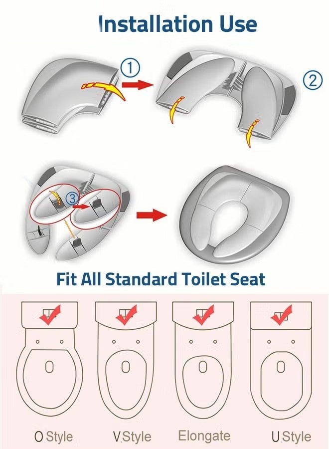 Foldable Portable Travel Potty Training Seat and 10 PCS Extra Large Toilet Seats Covers Disposable Waterproof for Boys Girls, Toddlers Potty Training in Public Restrooms - Image 3