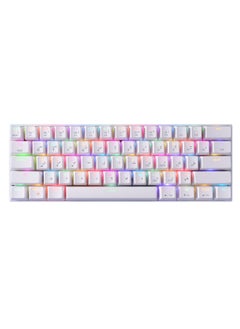 Motospeed CK62 61 Keys RGB Dual Mode(Bluetooth&USB wried) Gaming Mechanical Keyboard white with Red Switches(Arabic language)