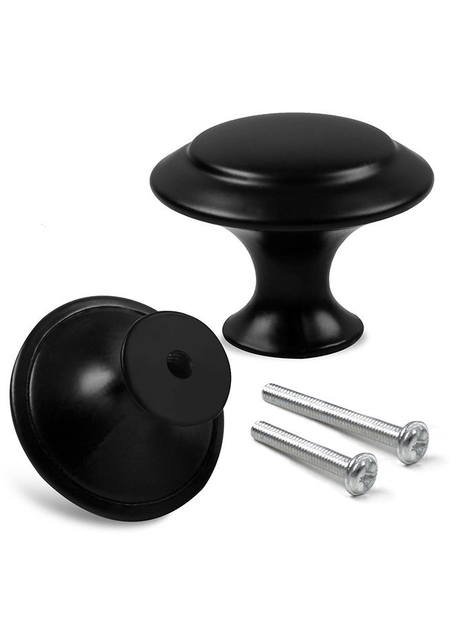 Peachjoy 10 PCS Vintage Antique Black Knobs Handle Pulls, 30mm Brass Round Knobs for Cabinet Drawer Kitchen, Bathroom, Cupboard, Home Office Furniture (Black) - Image 4