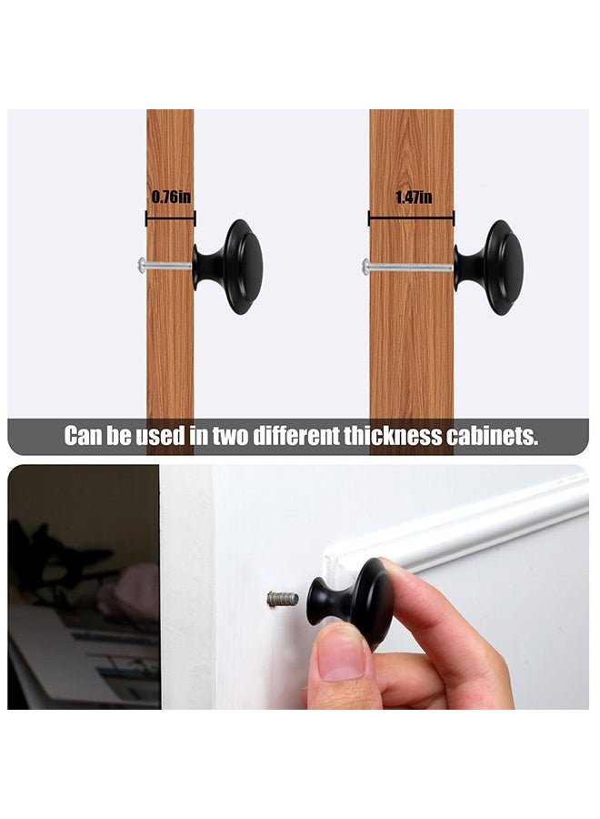 Peachjoy 10 PCS Vintage Antique Black Knobs Handle Pulls, 30mm Brass Round Knobs for Cabinet Drawer Kitchen, Bathroom, Cupboard, Home Office Furniture (Black) - Image 3