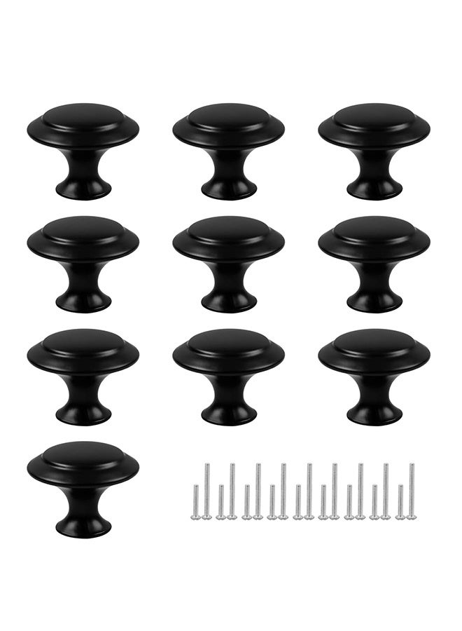 Peachjoy 10 PCS Vintage Antique Black Knobs Handle Pulls, 30mm Brass Round Knobs for Cabinet Drawer Kitchen, Bathroom, Cupboard, Home Office Furniture (Black) - Image 1