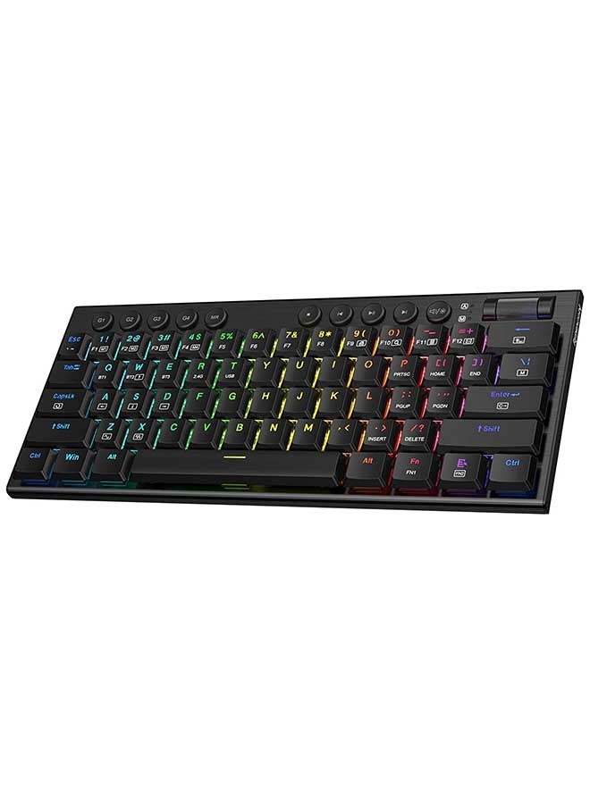 ريدراجون Redragon K632 PRO Noctis 60% لوحة مفاتيح ميكانيكية RGB لاسلكية، بلوتوث/2.4 جيجا هرتز/لوحة مفاتيح سلكية ثلاثية الوضع رفيعة للغاية ومنخفضة للألعاب - Image 4