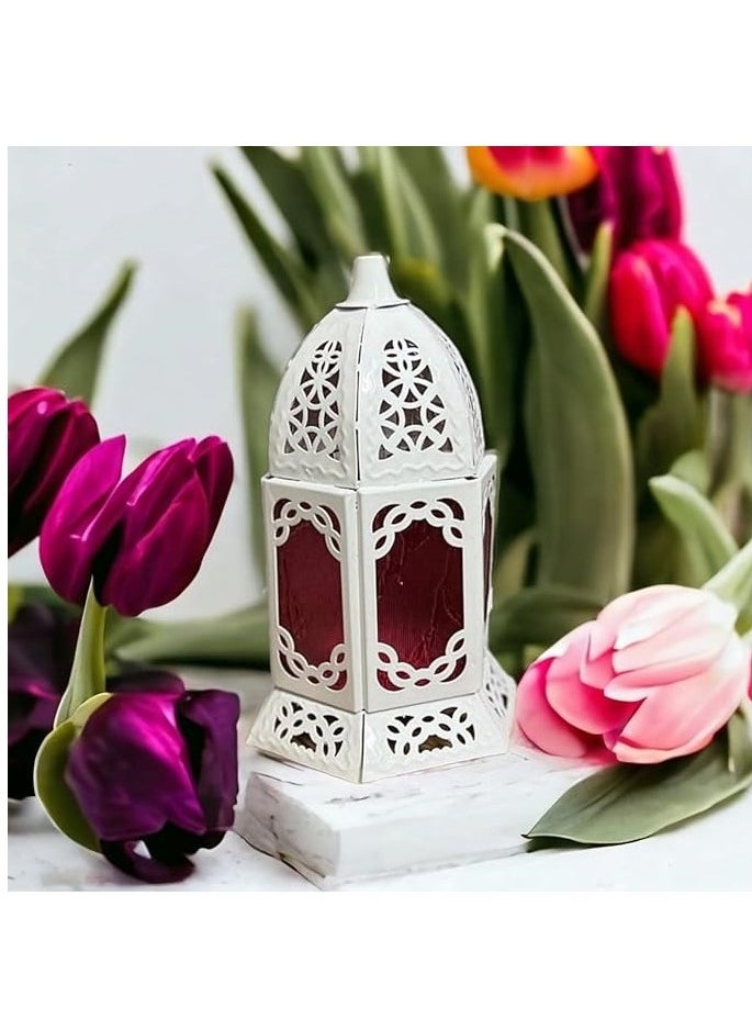 ماركة غير محددة فانوس رمضان معدن اجور 30سم لون - ابيض - مزخرف على الطراز الإسلامي شكل قبه - بتصميم متميز شكل رائع للديكور  قد يختلف  التصميم  - Image 2