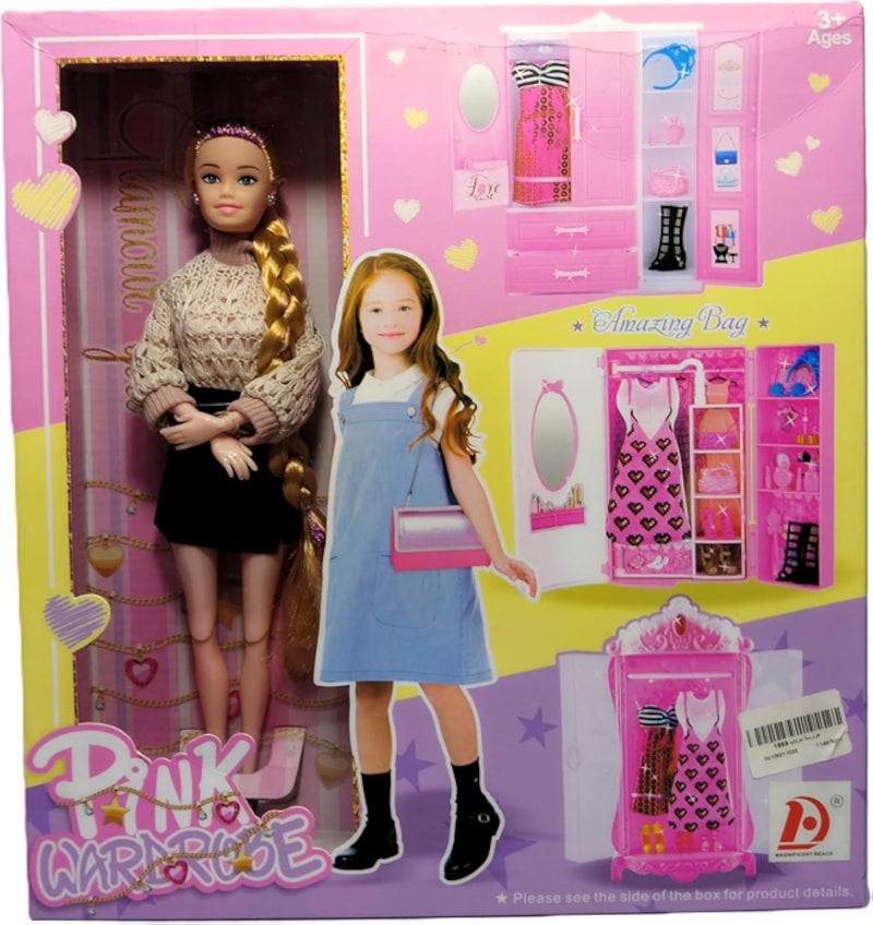 Barbie Doll With Wardrobe Multi Clothes And Colors