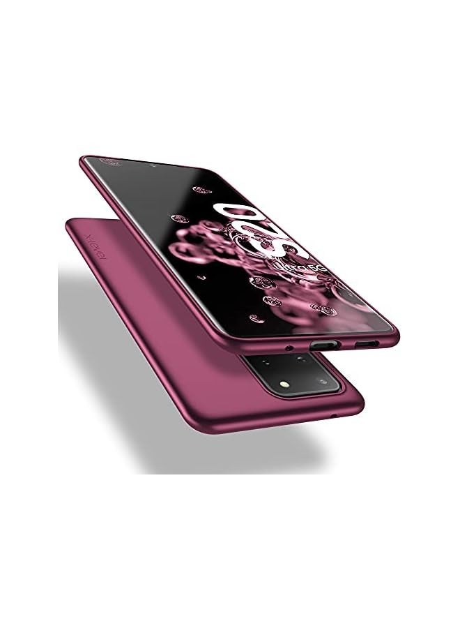 إكس ليفيل حافظة Galaxy S20 Ultra (5G)، حافظة هاتف محمولة ناعمة من مادة TPU رفيعة للغاية S20 Ultra، حافظة هاتف مطلية بطبقة نهائية غير لامعة متوافقة مع Galaxy S20 Ultra/S20 Ultra 5G - النبيذ الأحمر - Image 1