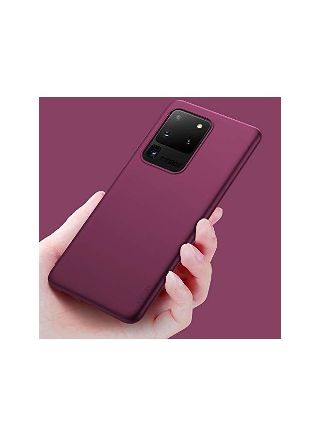 إكس ليفيل حافظة Galaxy S20 Ultra (5G)، حافظة هاتف محمولة ناعمة من مادة TPU رفيعة للغاية S20 Ultra، حافظة هاتف مطلية بطبقة نهائية غير لامعة متوافقة مع Galaxy S20 Ultra/S20 Ultra 5G - النبيذ الأحمر - Image 4