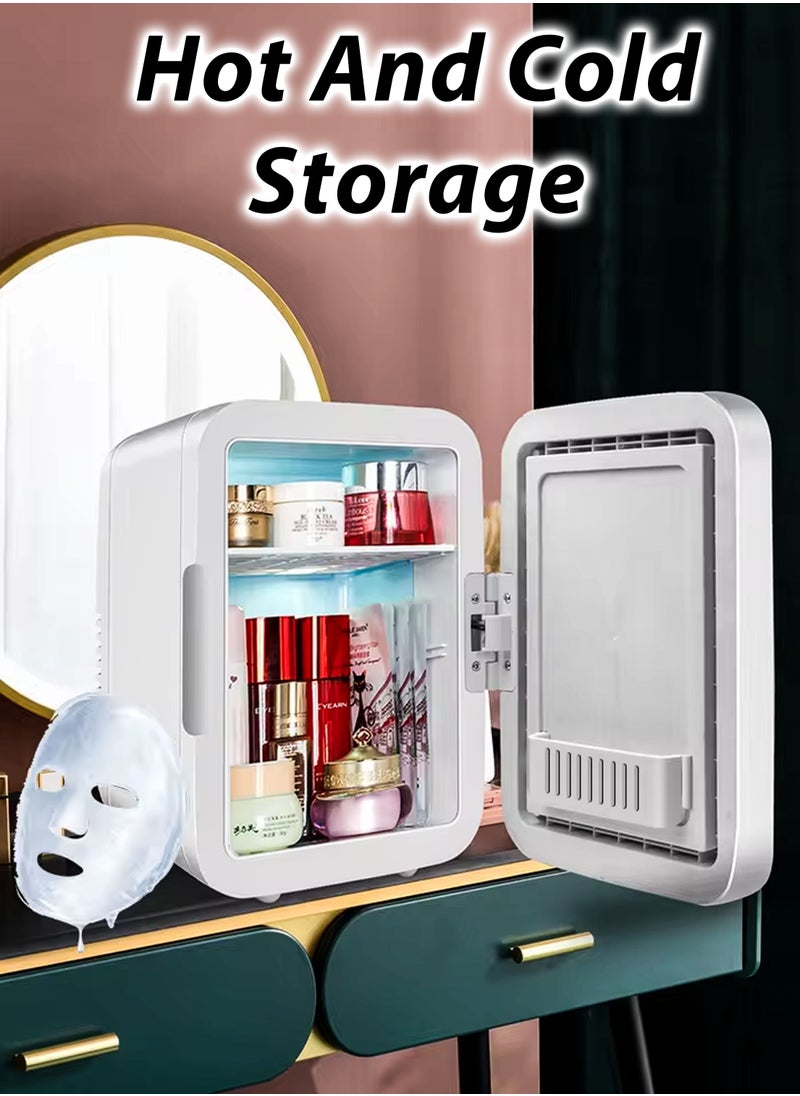 DBLEW - Portable Mini Makeup Fridge 4L Capacity Portable Small Refrigerator Cooler or Warmer With Vanity Mirror Door for Skincare Beauty Cosmetics Saloon Drinks Food Home Bedroom Dormitory Office and Car - Image 1