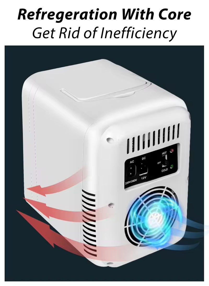 DBLEW - Portable Mini Makeup Fridge 4L Capacity Portable Small Refrigerator Cooler or Warmer With Vanity Mirror Door for Skincare Beauty Cosmetics Saloon Drinks Food Home Bedroom Dormitory Office and Car - Image 1