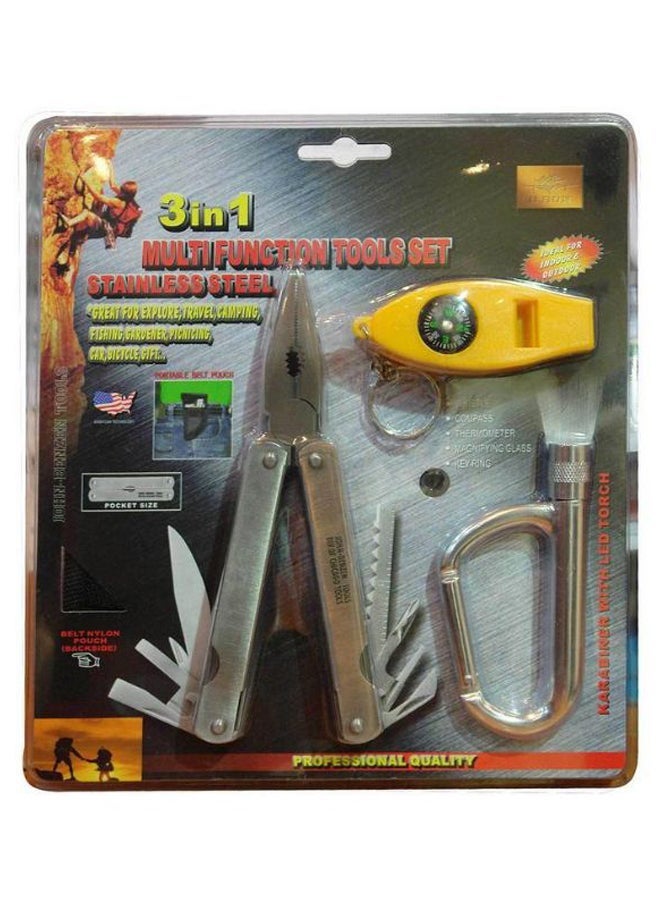 NIBEMINENT 3-In-1 Multi Function Tools Set Silver 1feet 