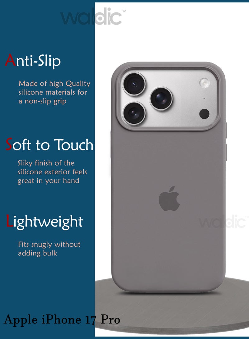 Waldic Apple iPhone 17 Pro Premium Case | Premium Silicone Case Cover Designed for Apple iPhone 17 Pro | Apple iPhone 17 Pro Case Camera and Drop Protection Thin Protective Back Cover Case for Apple iPhone 17 Pro - Stone - Image 2