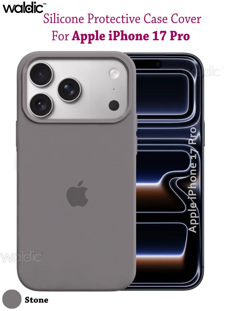 Waldic Apple iPhone 17 Pro Premium Case | Premium Silicone Case Cover Designed for Apple iPhone 17 Pro | Apple iPhone 17 Pro Case Camera and Drop Protection Thin Protective Back Cover Case for Apple iPhone 17 Pro - Stone - Image 1