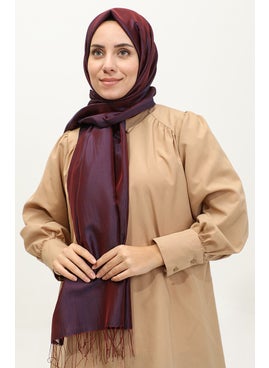 Tassel Taffeta Shawl 1267-24 Dark Plum
