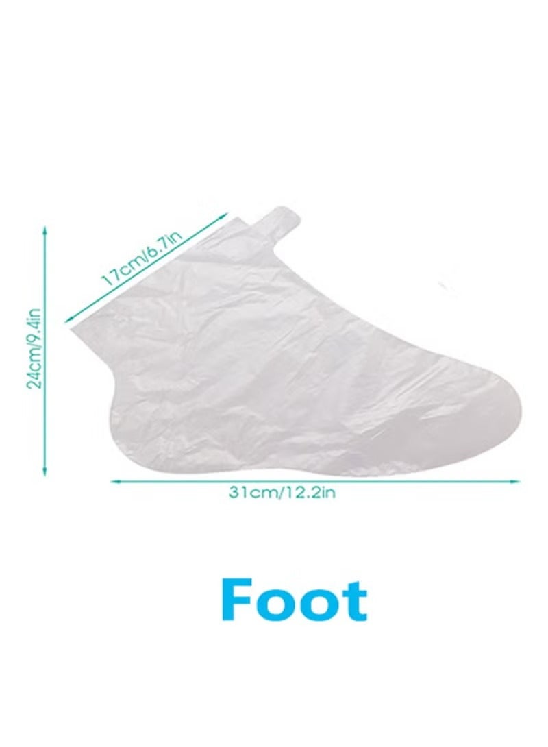 Generic 100-Piece Clear Plastic Disposable Booties, Paraffin Bath Liners for Foot Pedicure Hot Spa Wax Treatment, Larger Thicker Thermal Therapy Feet Covers Bags Plastic Socks Liners 31*24*17 - Image 2