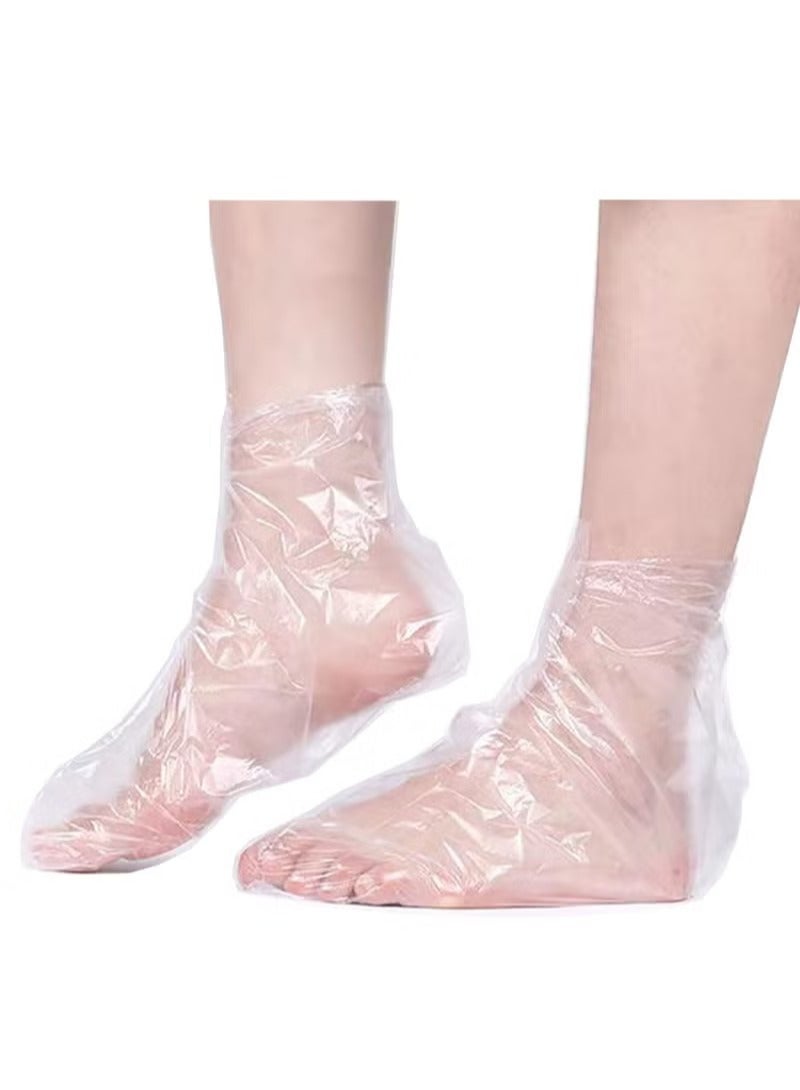 Generic 100-Piece Clear Plastic Disposable Booties, Paraffin Bath Liners for Foot Pedicure Hot Spa Wax Treatment, Larger Thicker Thermal Therapy Feet Covers Bags Plastic Socks Liners 31*24*17 - Image 1