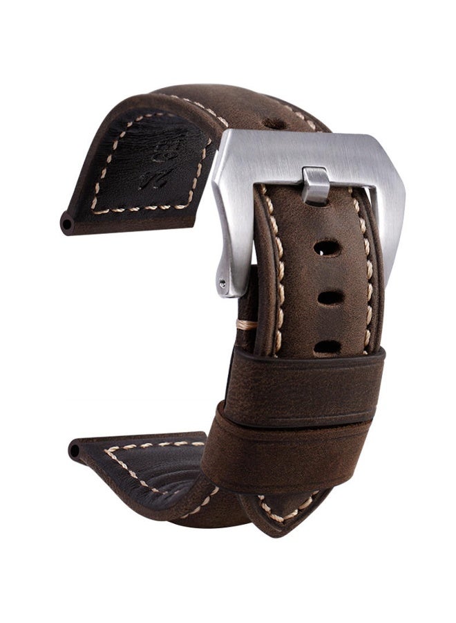 حزام ساعة من الجلد الأصلي، 20 مم، حزام ساعة، متوافق مع ساعة Huawei Watch و Samsung Galaxy Watch و Panerai Watch و Tissot و Casio و Fossil وغيرها من الموديلات ذات عروات الساعة مقاس 20 مم، يأتي مع أداة و 3 قضبان زنبركية، بني داكن - Image 2