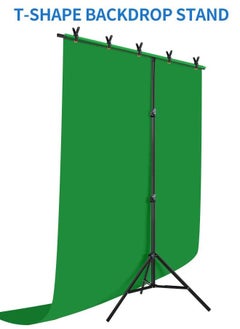 PADOM Padom T-Shape Portable Background Backdrop Support Stand Kit 5ft  150cm Wide 7ft 200cm Tall Adjustable Photo Backdrop Stand with 4 Spring Clamps  - Image 5
