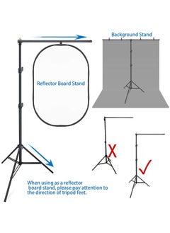 PADOM Padom T-Shape Portable Background Backdrop Support Stand Kit 5ft  150cm Wide 7ft 200cm Tall Adjustable Photo Backdrop Stand with 4 Spring Clamps  - Image 3
