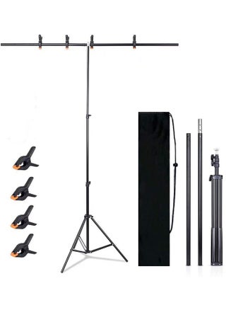 Padom T-Shape Portable Background Backdrop Support Stand Kit 5ft  150cm Wide 7ft 200cm Tall Adjustable Photo Backdrop Stand with 4 Spring Clamps - pzsku/Z3BBC5E8EF7C216588AD9Z/45/1746224829/5bc9359a-a784-4fc3-a9d8-22361e817dd5