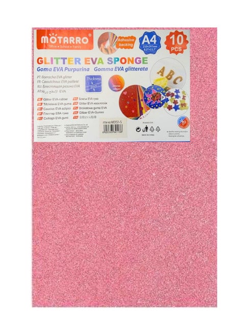 Glitter Eva Foam 10 Sheets A4 21x29.7cm ,2mm 1/12” foam for easy cutting, shaping and gluing