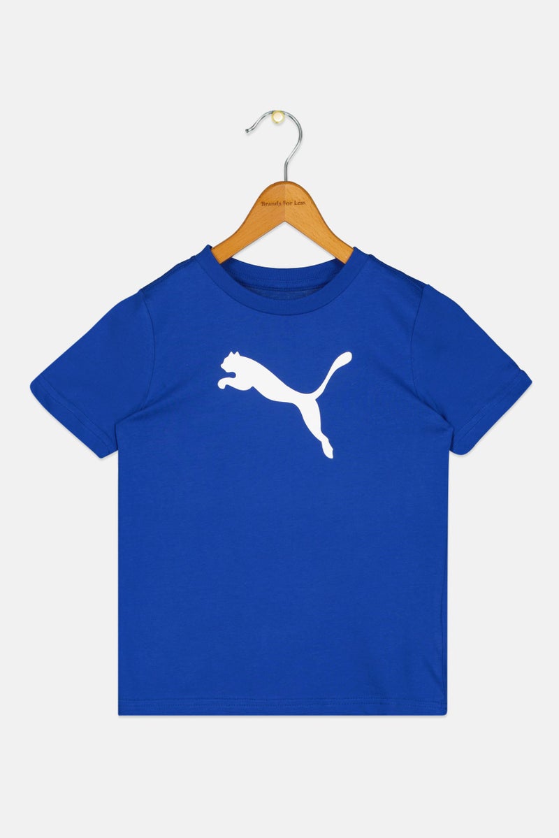 PUMA Kids Boy Sportswear Fit Brand Logo Outdoor T-Shirt, Blue - Image 1