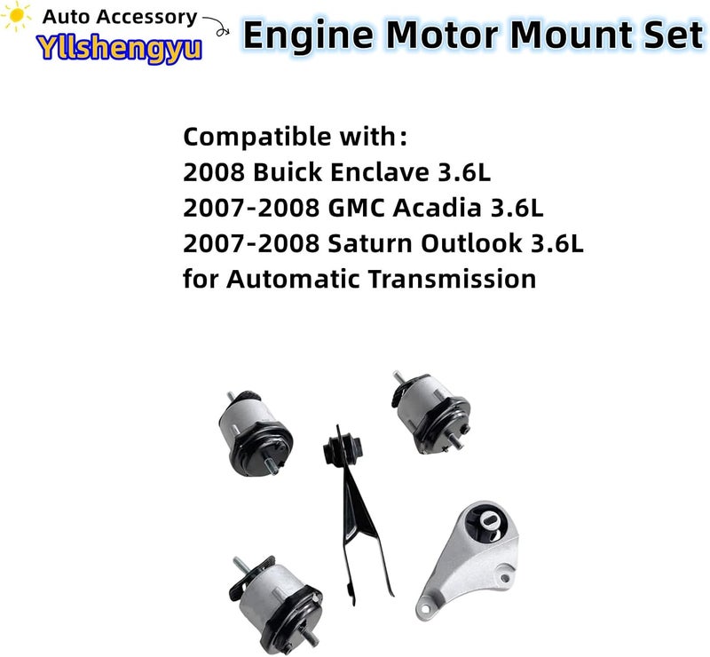 Yllshengyu Engine Motor Mount Kit for Buick Enclave and GMC Acadia - Image 2
