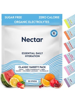 Nectar Hydration Packets Electrolytes Powder Packets Sugar Free & 0 Calorie Organic Fruit Liquid Daily Iv Hydrate Packets For Hangover & Dehydration Relief And Rehydration (Variety 30 Pack)  - Image 1