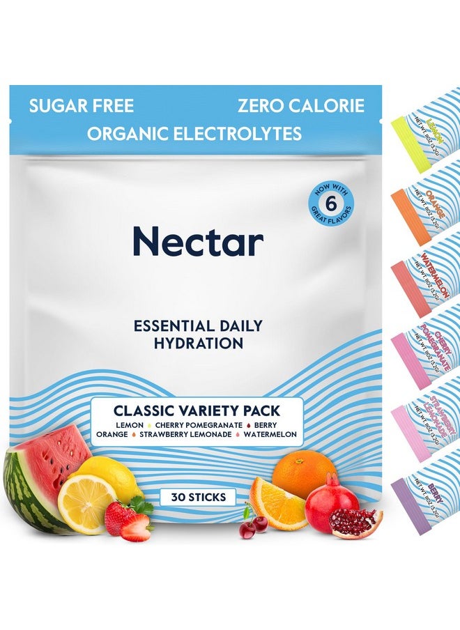 Nectar - Hydration Packets Electrolytes Powder Packets Sugar Free & 0 Calorie Organic Fruit Liquid Daily Iv Hydrate Packets For Hangover & Dehydration Relief And Rehydration (Variety 30 Pack) - Image 1