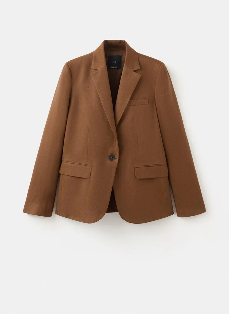 MANGO Linen suit jacket