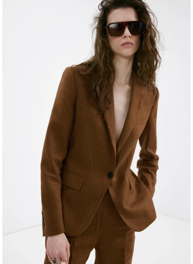 MANGO Linen suit jacket