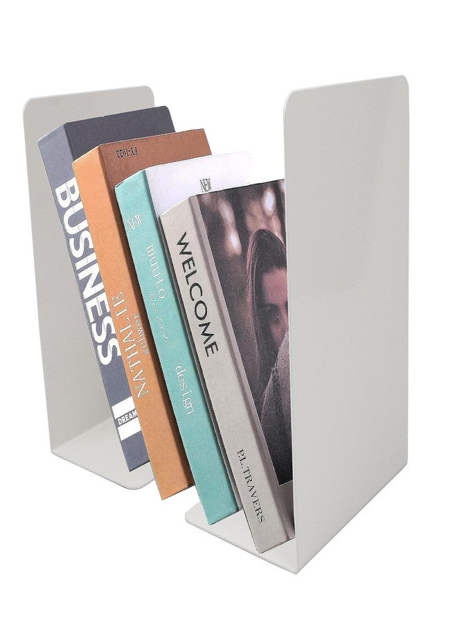 Spillbox حوامل كتب معدنية مانعة للانزلاق من Spillbox | رفوف كتب | طاولة دراسة | ديكور منزلي | حوامل | حافظة | دعامة | قاعدة | شديدة التحمل | طقم | حوامل كتب للمكتب والمنزل (أبيض سادة) - Image 3