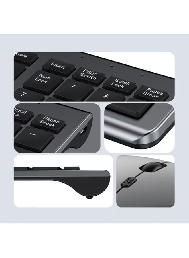 dida-cosmos Keyboard and Mouse Rechargeable,Yakiter USB A & Type C Receiver 2.4G Wireless Mouse and keyboard,Type C charging Computer Keyboard and Mouse for PC, Laptop, Desktop, Phone - Image 4