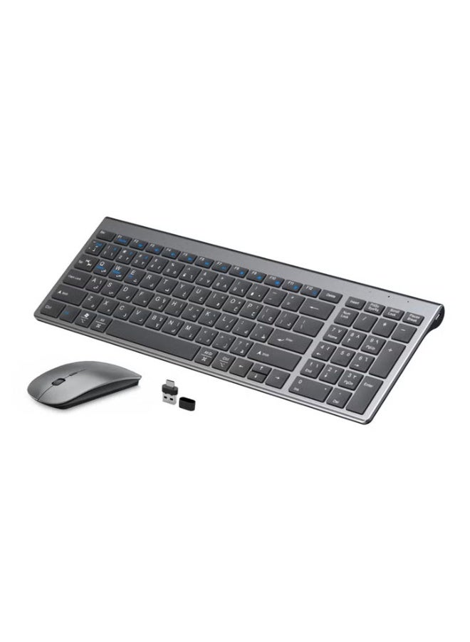 dida-cosmos Keyboard and Mouse Rechargeable,Yakiter USB A & Type C Receiver 2.4G Wireless Mouse and keyboard,Type C charging Computer Keyboard and Mouse for PC, Laptop, Desktop, Phone - Image 1