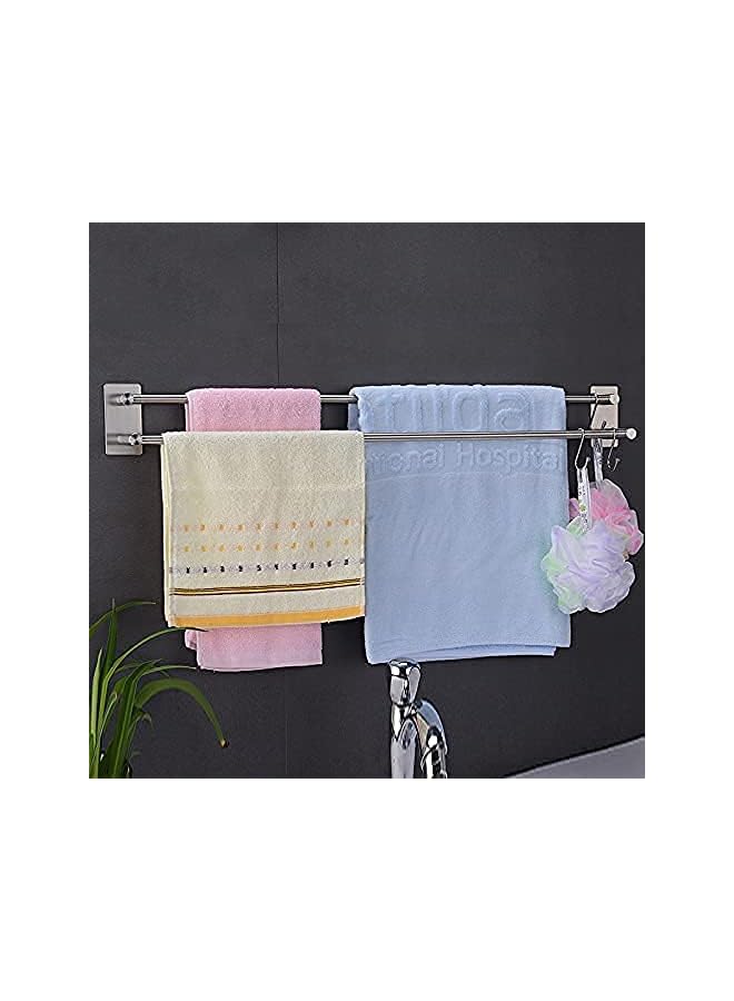 Raxoom Towel Rack Set with 3 Hook, 2 Layer Towel Bar | Anti-rust Water-proof | Self-adhesive | Strong load-bearing | Sturdy | Toilet Bathroom Bath Towel Cleaning Tools Holder (Long:40cm) - Image 5