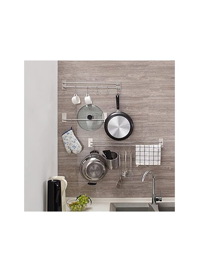 Raxoom Towel Rack Set with 3 Hook, 2 Layer Towel Bar | Anti-rust Water-proof | Self-adhesive | Strong load-bearing | Sturdy | Toilet Bathroom Bath Towel Cleaning Tools Holder (Long:40cm) - Image 4