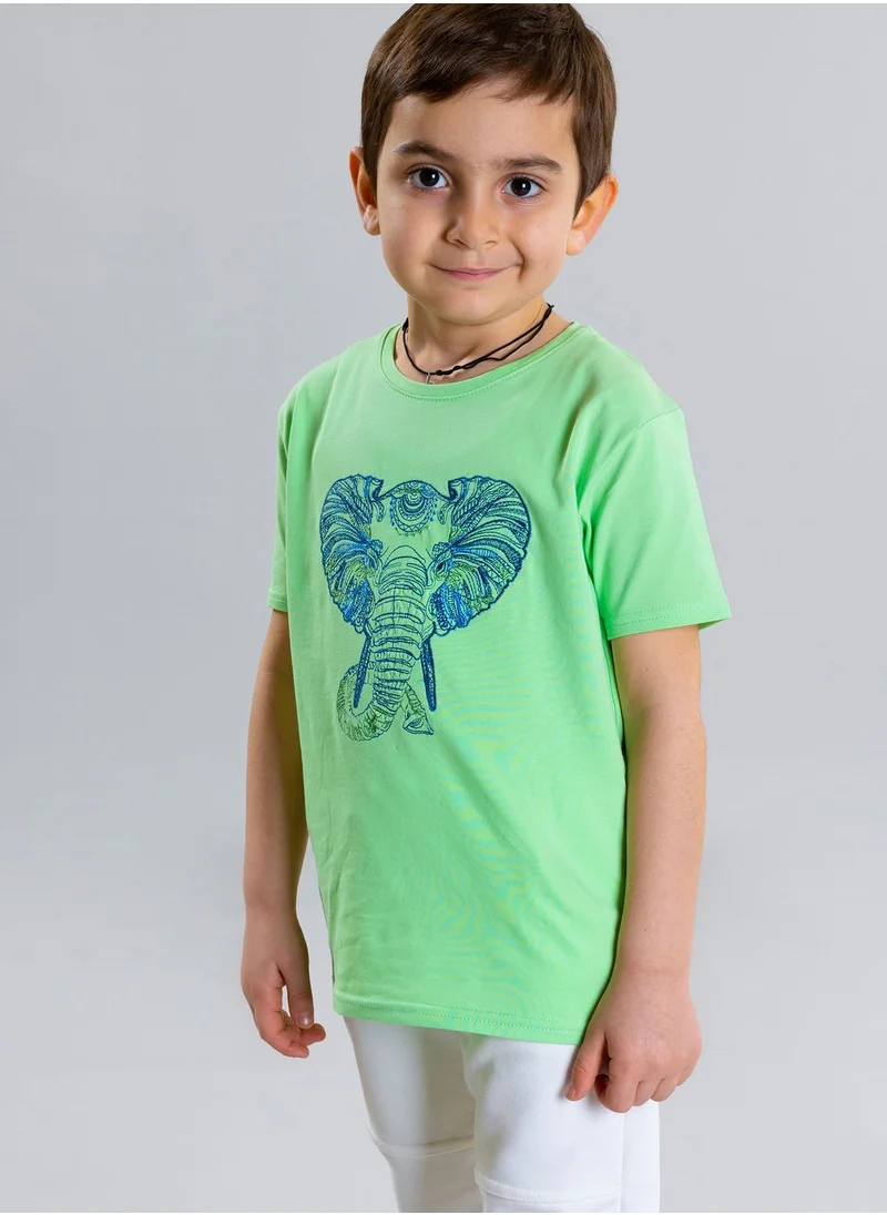 Pear Concept Kids Elephant Embroidered T-Shirt