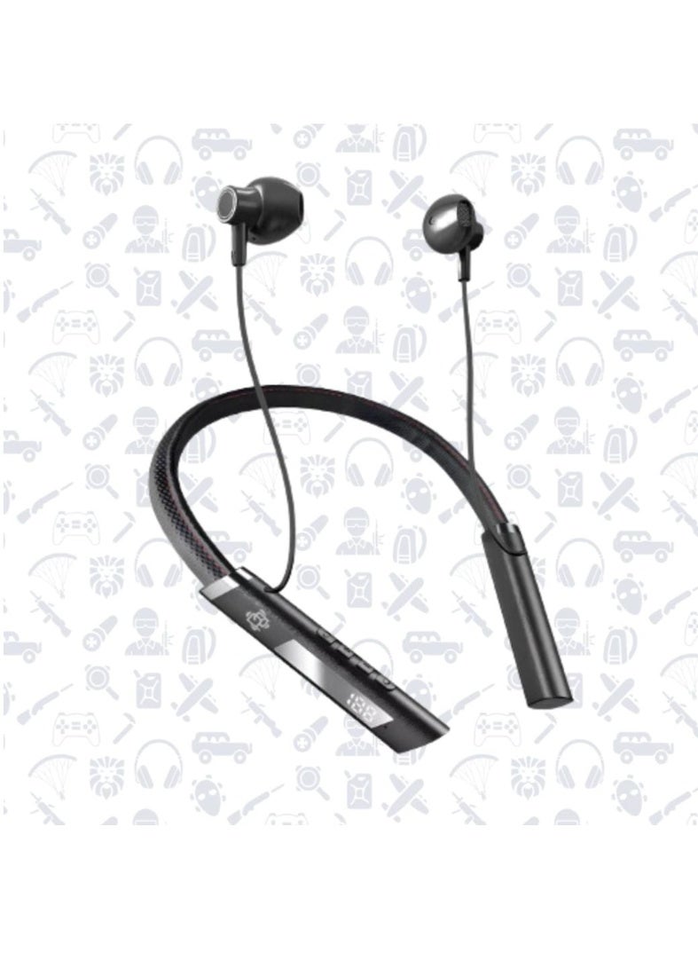 T-M28 Wireless Bluetooth Stereo Neckband Sports Earphones with Bluetooth 5.3 and Digital Display