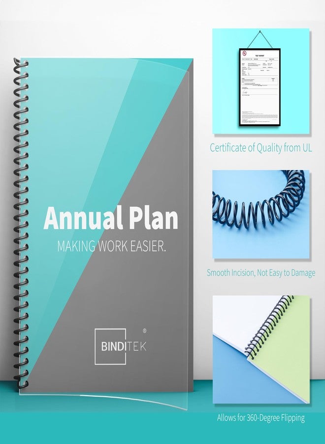 Binditek 50 Pack Plastic Spiral Binding Coils, 32mm (1-1/4"), 280 Sheet Capacity, 4:1 Pitch, Black, 48 Loops, for Letter Size, for Students and Coworkers - Image 4