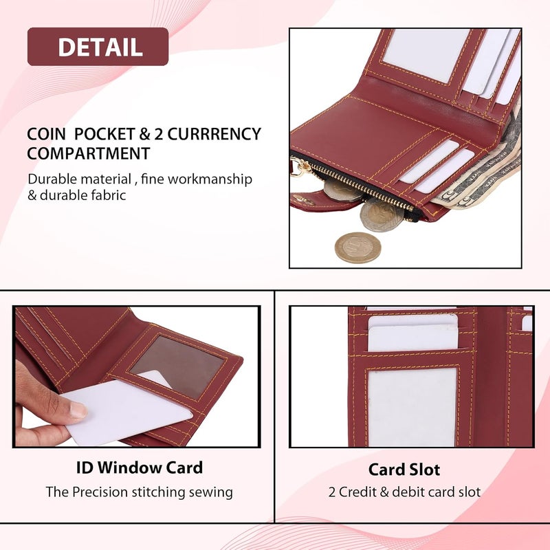 SAMTROH PU Leather Wallet for Women (Red Cherry) - Image 4
