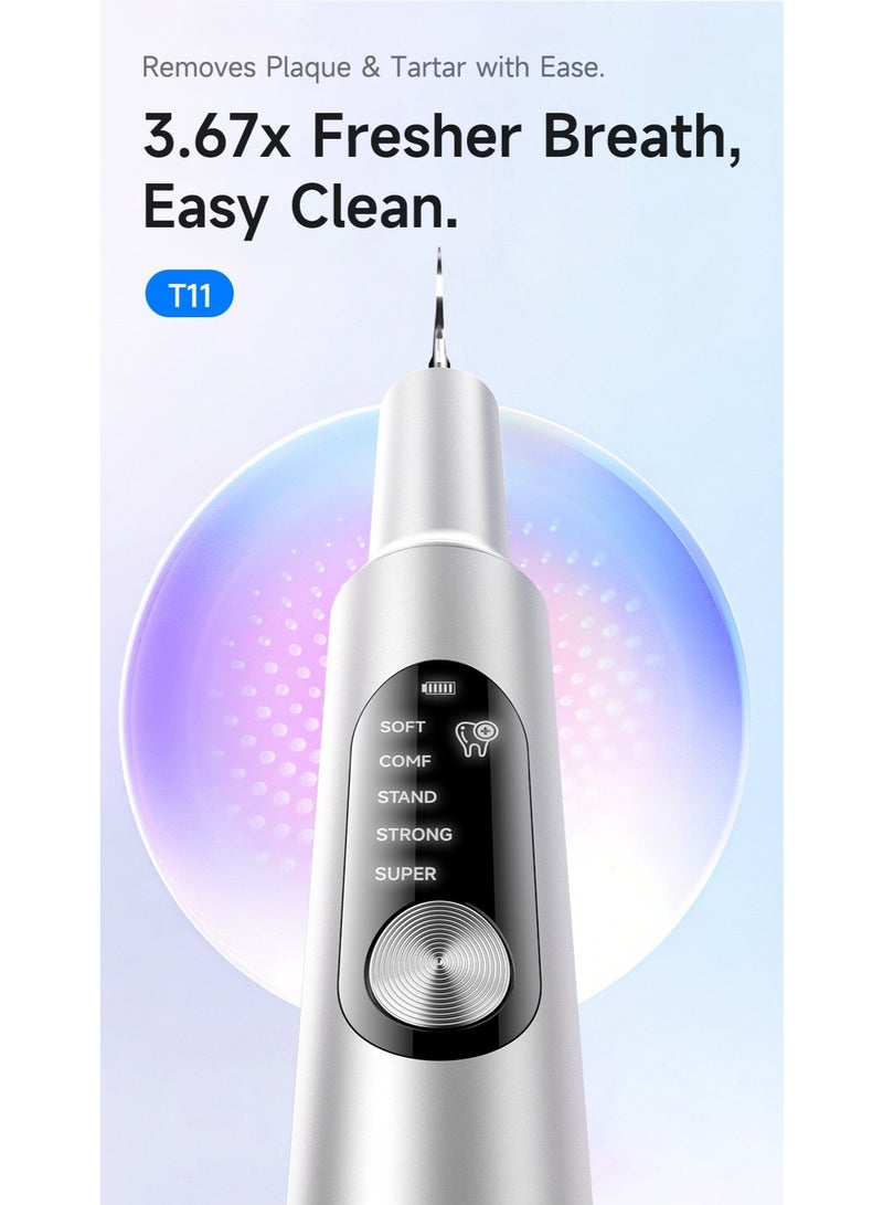 YANCI Ultrasonic Dental Scaler For Teeth Tartar Stain Tooth Calculus Remover Electric Sonic Teeth Plaque Cleaner Dental Stone Removal, Replaceable Clean Heads- Safe - Image 2