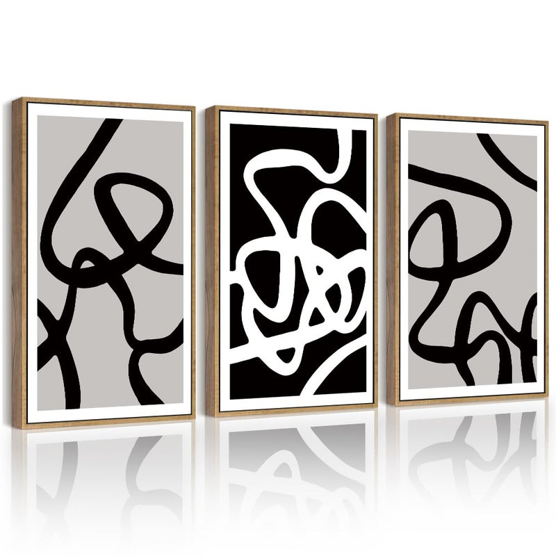 PHOPAGO خطوط Phopago بالأبيض والأسود التجريدي Artric Wall Wash Wash Minimalist Canvas Paint - Image 1
