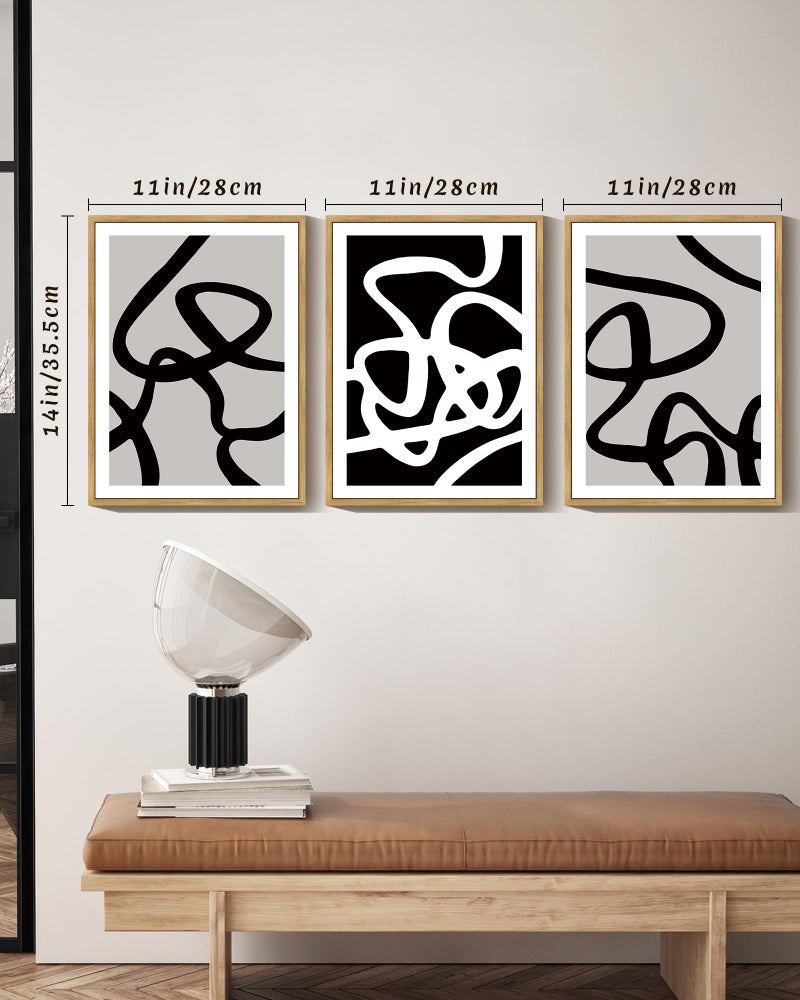 PHOPAGO خطوط Phopago بالأبيض والأسود التجريدي Artric Wall Wash Wash Minimalist Canvas Paint - Image 3